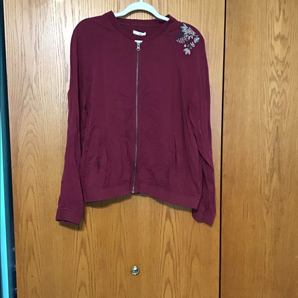 Burgundy Bomber Jacket